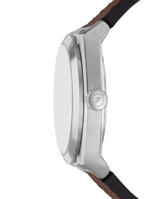 Men's Everett Three-Hand Date Brown Leather Watch 42mm