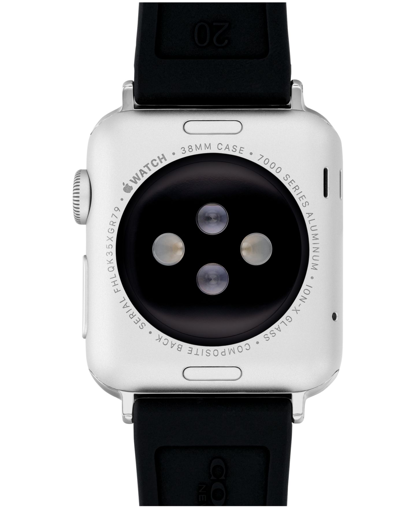 Женский ремешок для часов COACH Black Floral Print Silicone Strap for Apple Watch 38mm, 40mm, 41mm — фото 3