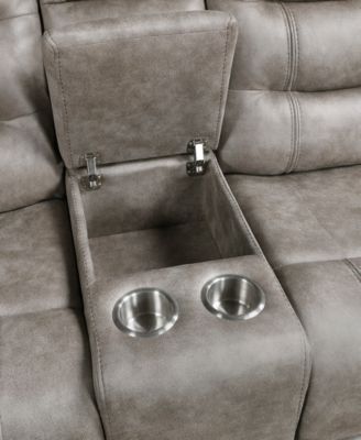 White Label Gabi 77" Double Reclining Love Seat with Center Console