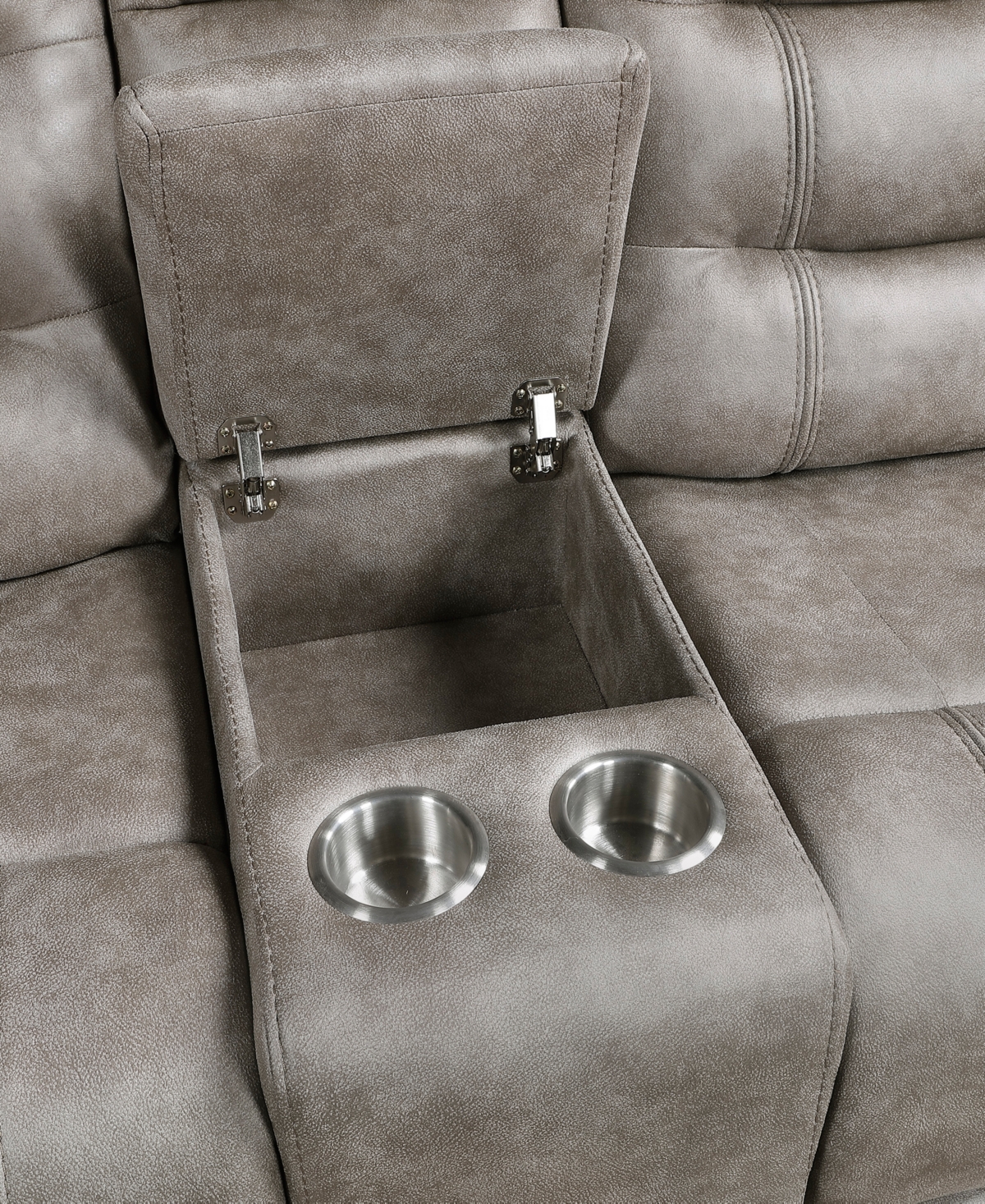 Shop Homelegance White Label Gabi 77" Double Reclining Love Seat With Center Console In Grayish Brown