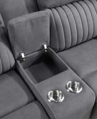 White Label Magnus 75" Double Reclining Love Seat with Center Console