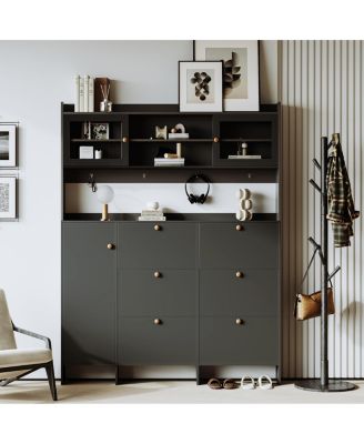  Multifunctional Shoe Cabinet with Storage & 6 Drawers