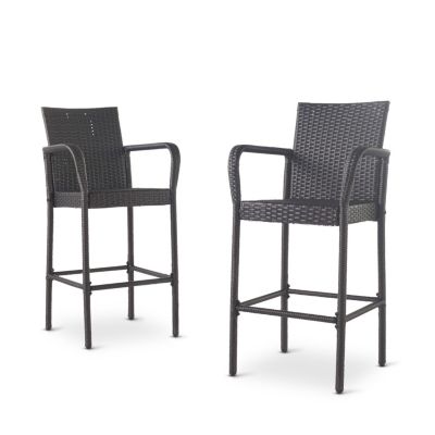 Streamdale Wicker Outdoor Barstools (Set of 2)
