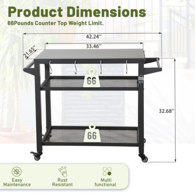 Streamdale Rust-Proof Outdoor Prep Table with Mobility