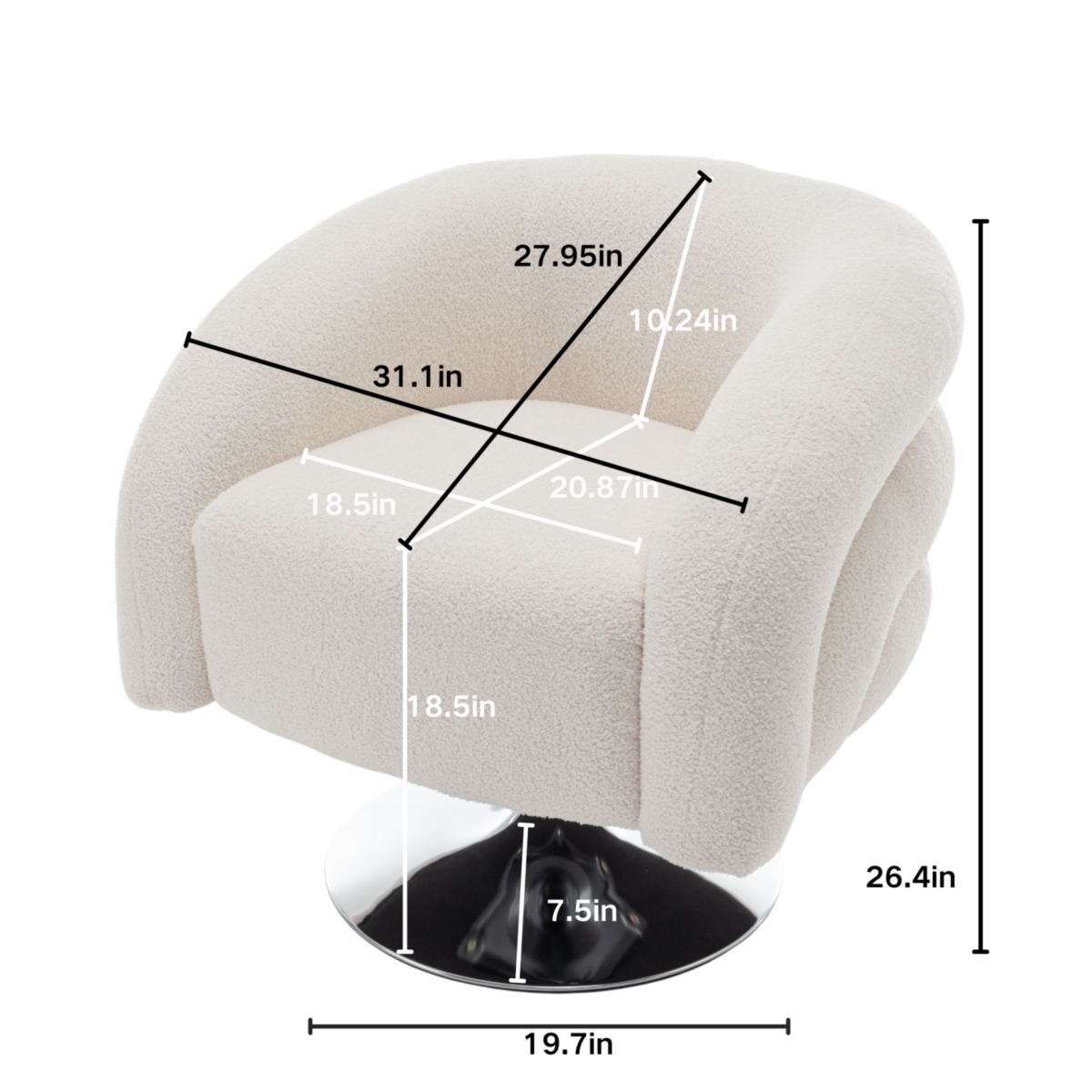 Streamdale Furniture Versatile and Stylish Swivel Accent Chair for Style and Comfort