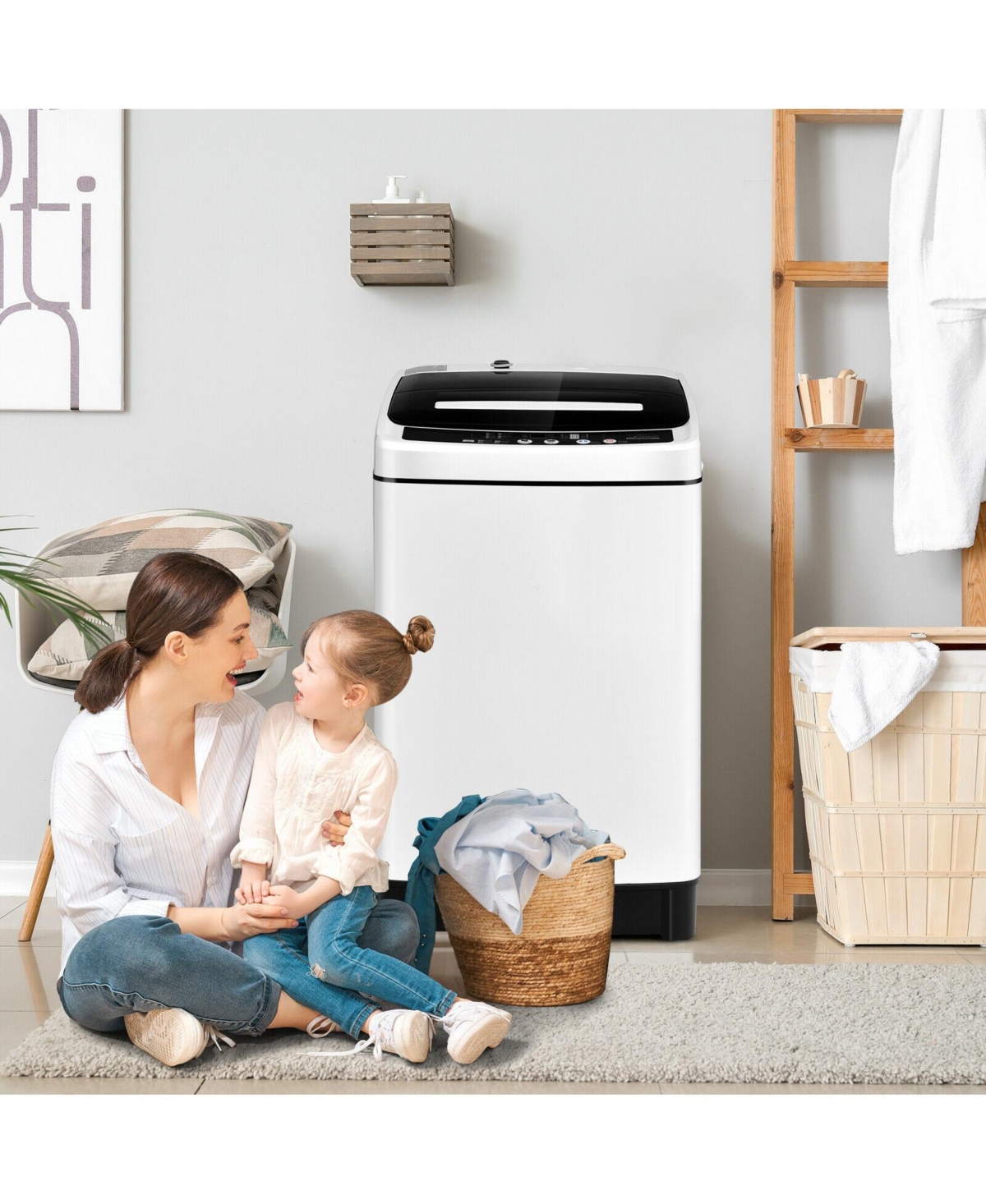 Slickblue Full-Automatic Washing Machine 1.5 Cubic Feet 11 Lbs Washer and Dryer
