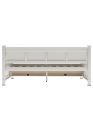 Twin Size Wooden Modern And Rustic Casual Style Daybed, Cream