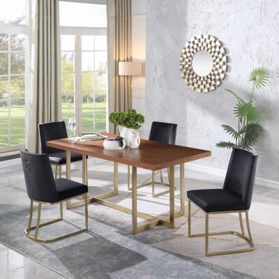 Velvet Upholstered Dining Chairs (Set of 2)