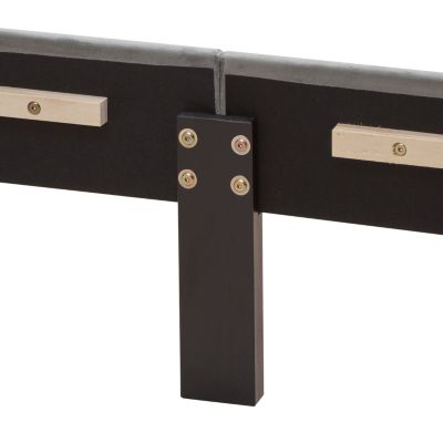 Gray Velvet Upholstered Queen Platform Bed