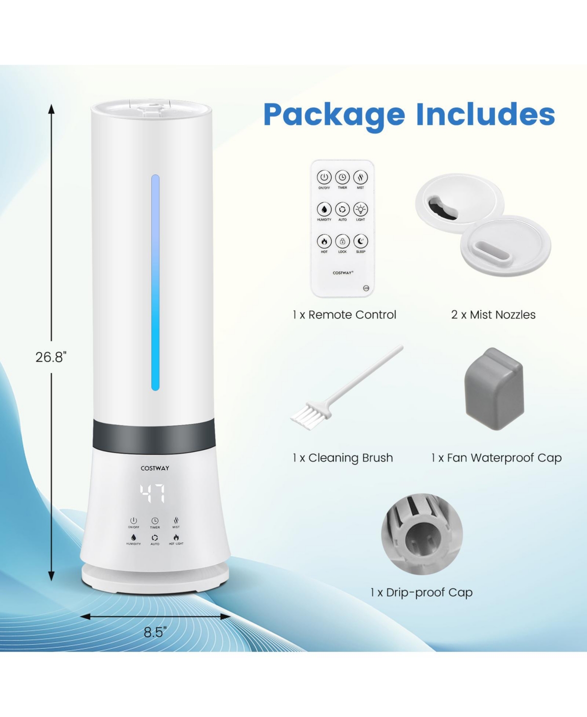Slickblue 5.5L Cool Mist Humidifiers With Remote Control And 12 Hours Timer