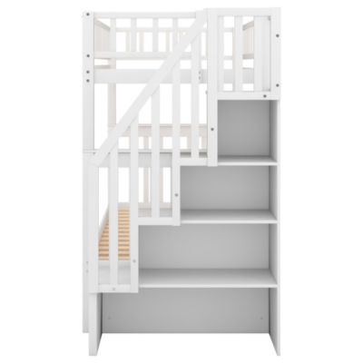 Streamdale Twin Over Twin Bunk Bed With Trundle And Storage