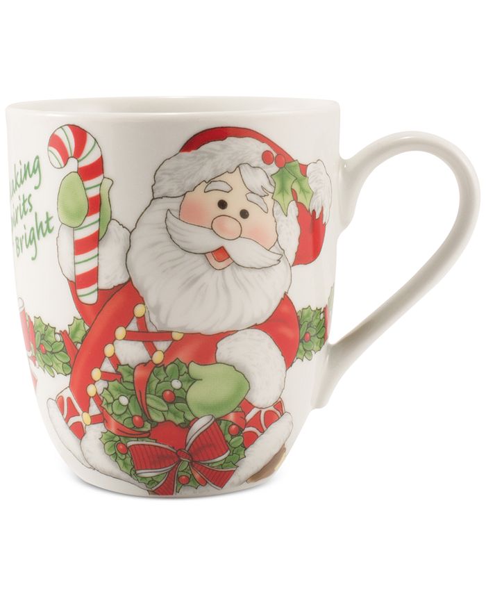 Candy Cane Coffee Mugs, Set of Two