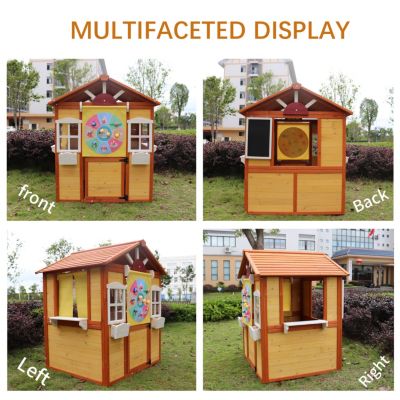 Streamdale Kids Wooden Outdoor Playhouse with Working Doors and Windows