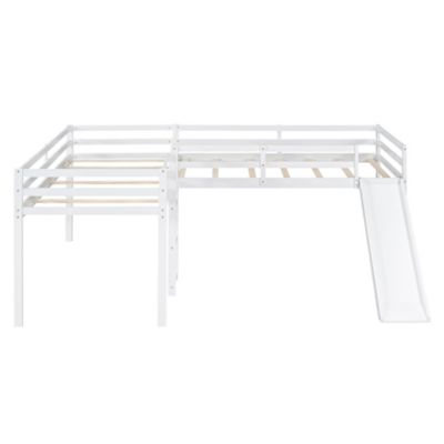 Streamdale L-Shaped Twin Size Loft Bed With Ladder And Slide