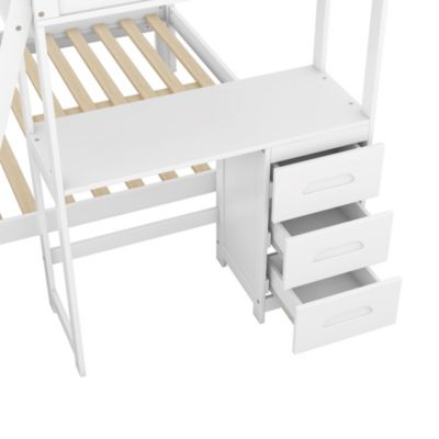 Streamdale Twin Over Full Bunk Bed With Built-In Desk And Three Drawers
