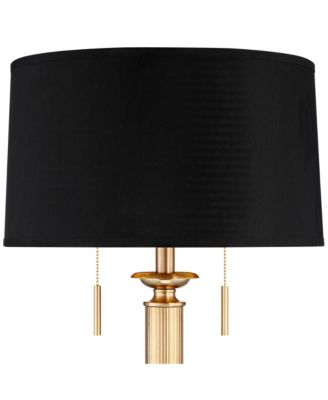 Wynne Traditional Table Lamp 30" Tall Warm Gold with USB Charging Port Black Drum Shade for Bedroom Living Room Bedside Nightstand