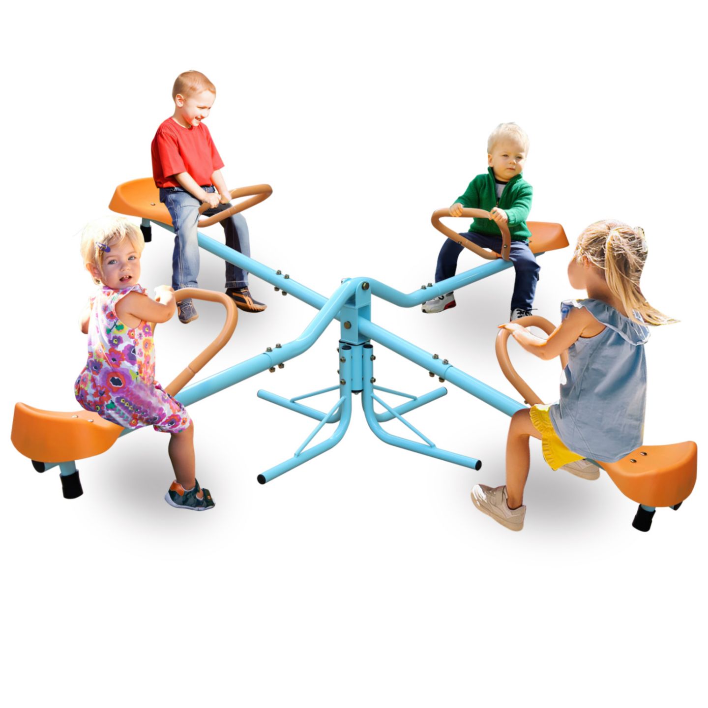 Детская игрушка Streamdale Furniture Spinning Seesaw and Swivel Teeter Totter, Stainless Steel, 4-Seat, Ages 3-8, цвет: Разноцветный — фото 9