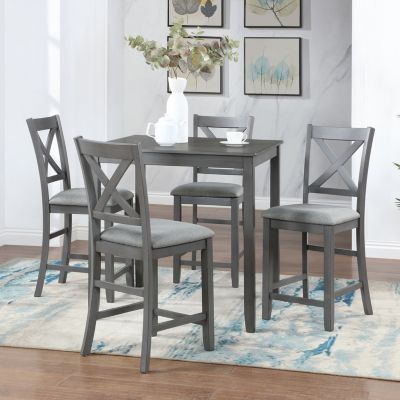 5-Piece Solid Wood Counter Dining Set