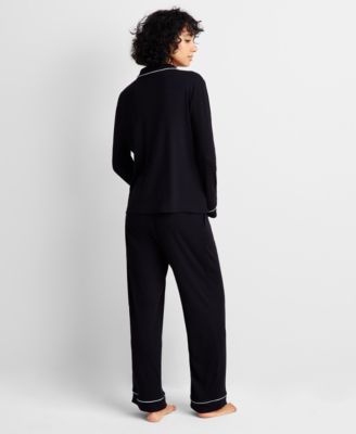 Women's 2-Pc. Packaged Ribbed Notched-Collar Pajamas Set XS-3X, Created for Macy's
