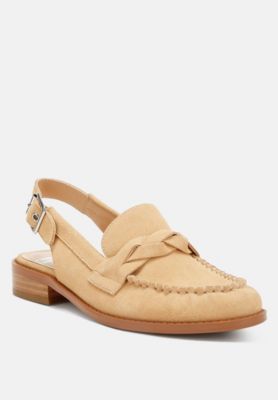 Womens Nemykin Woven Strap Slingback Loafers