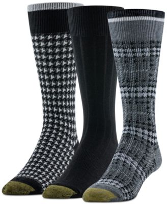 Гольфы Gold Toe мужские Gentleman в клетку с золотым носком, 3 упаковки