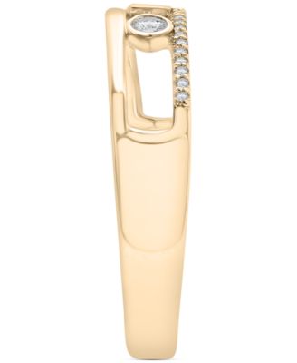 Diamond Tri-Bezel Openwork Ring (1/6 ct. t.w.) in 10k Gold, Created for Macy's