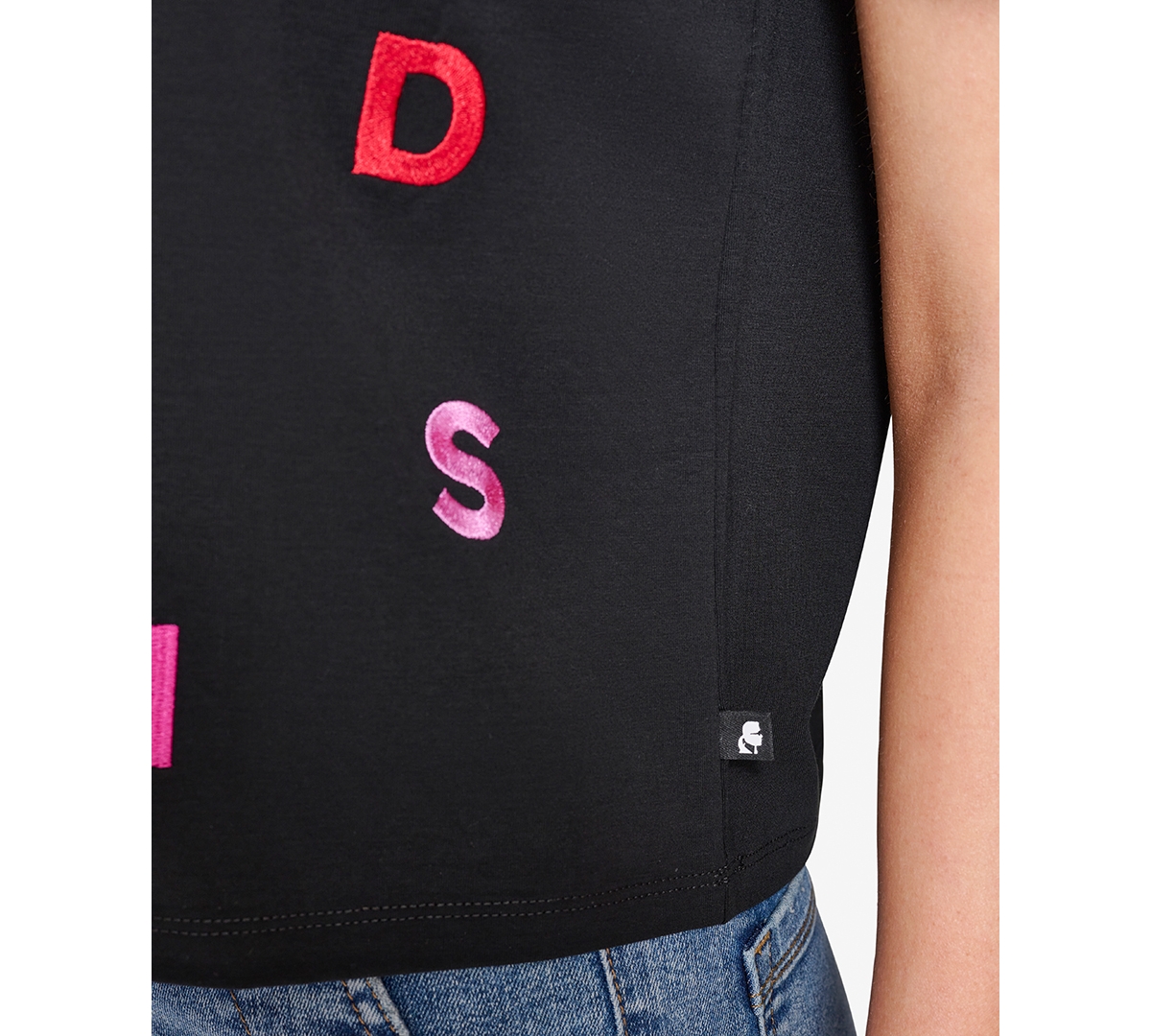 Karl Lagerfeld Paris Women's Embroidered Logo T-Shirt