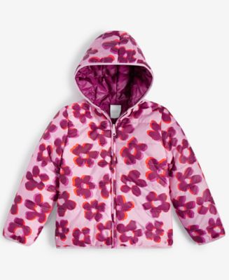 Epic Threads Girls Blurred Floral Reversible Hooded Puffer Jacket ...