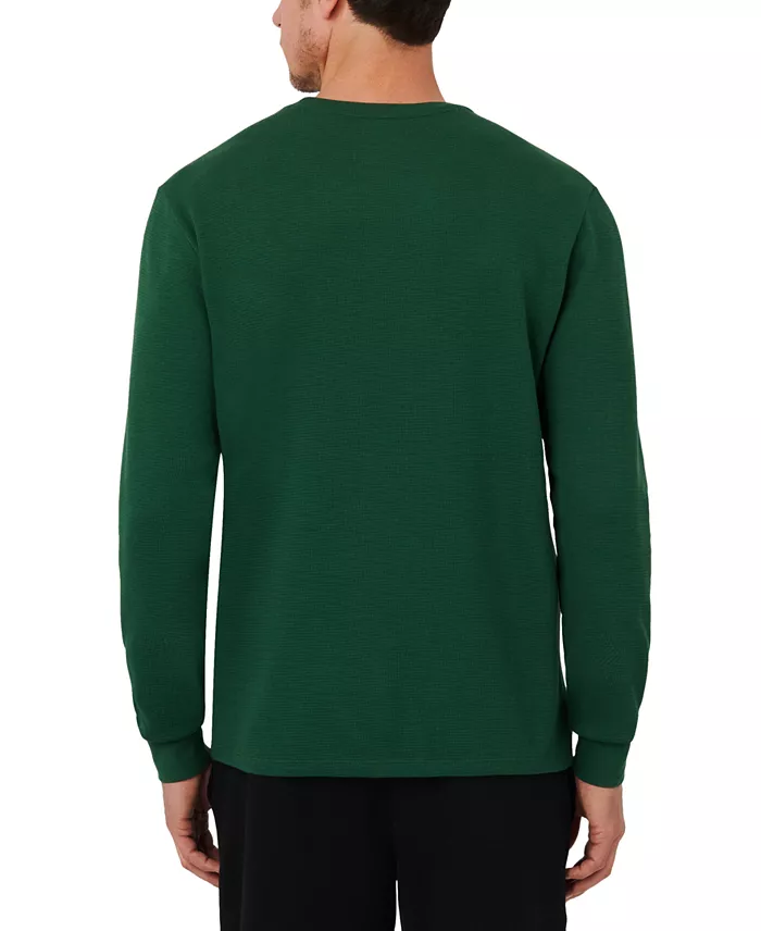 Men's Waffle-Knit Thermal Sleep Shirt - thumbnail 4