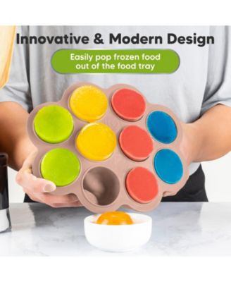 Prep Silicone Baby Food Freezer Tray with Clip-on Lid, 2oz x 10 Silicone Freezer Molds, BPA-Free Baby Food Storage