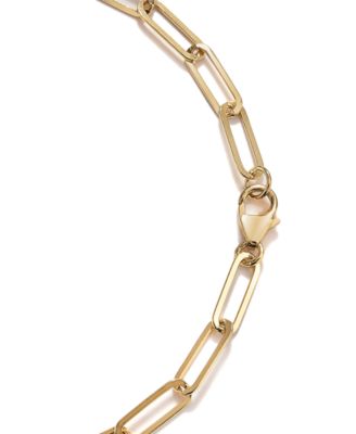 Citrine (2-1/5 ct. t.w.) & White Topaz (5/8 ct. t.w.) Framed Paperclip Link 18" Pendant Necklace in 14k Gold-Plated Sterling Silver (Also in Sky Blue Topaz, Onyx & Amethyst)