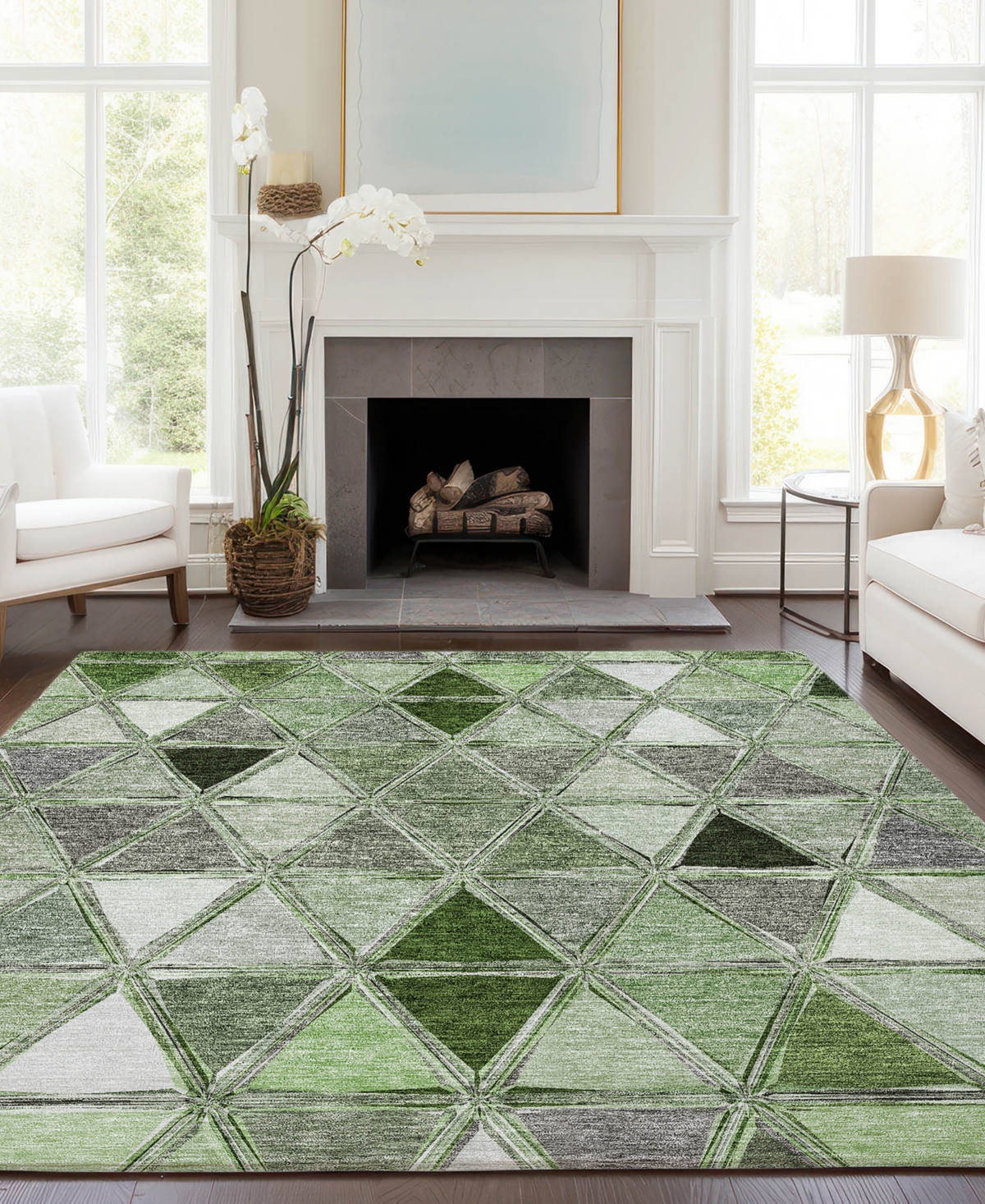 Addison Chantille Machine Washable Acn722 2'6"x3'10" Area Rug In Moss