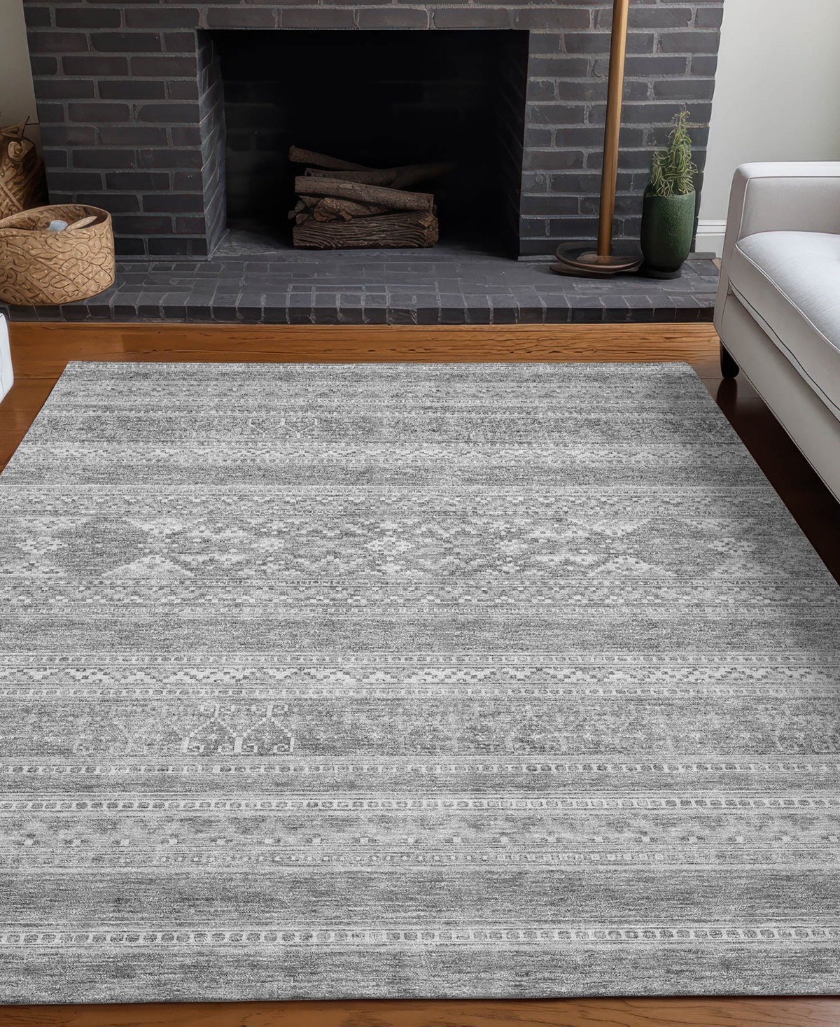 Addison Chantille Acn714 9'x12' Area Rug In Silver