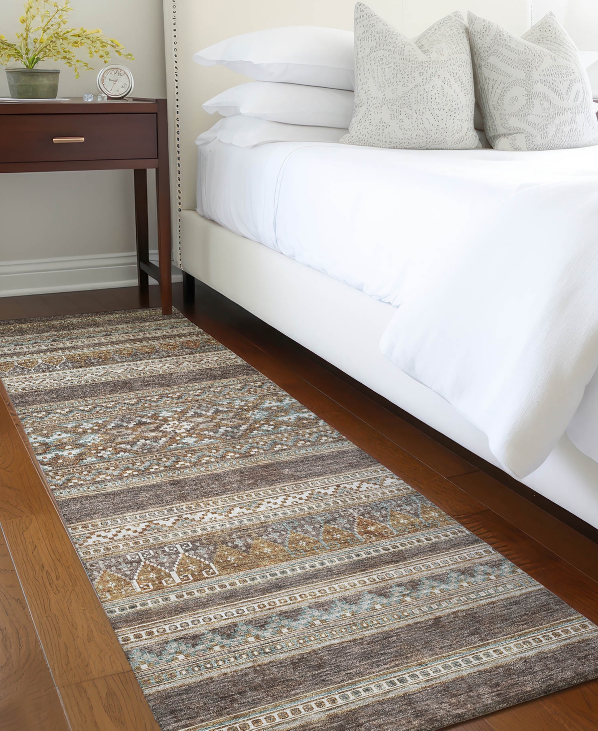 Shop Addison Chantille Machine Washable Acn714 2'3"x7'6" Runner Area Rug In Chocolate