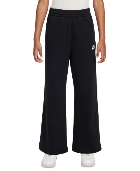 Брюки Nike Sportswear Club Fleece Wide-Leg Sweatpants для девочек, цвет: Чёрный