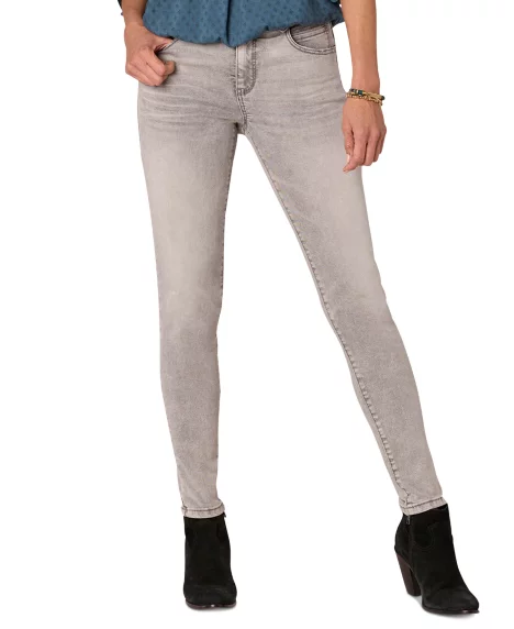 Petite "Ab"solution Mid-Rise Jeggings - Light Grey