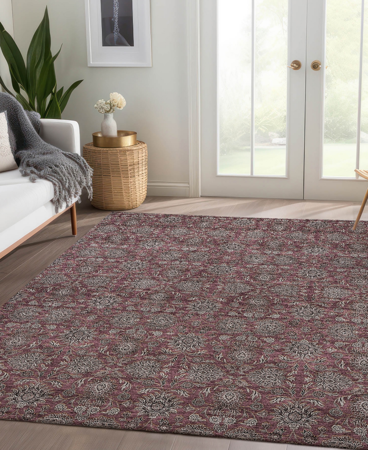 Addison Chantille Acn702 5'x7'6" Area Rug In Mauve