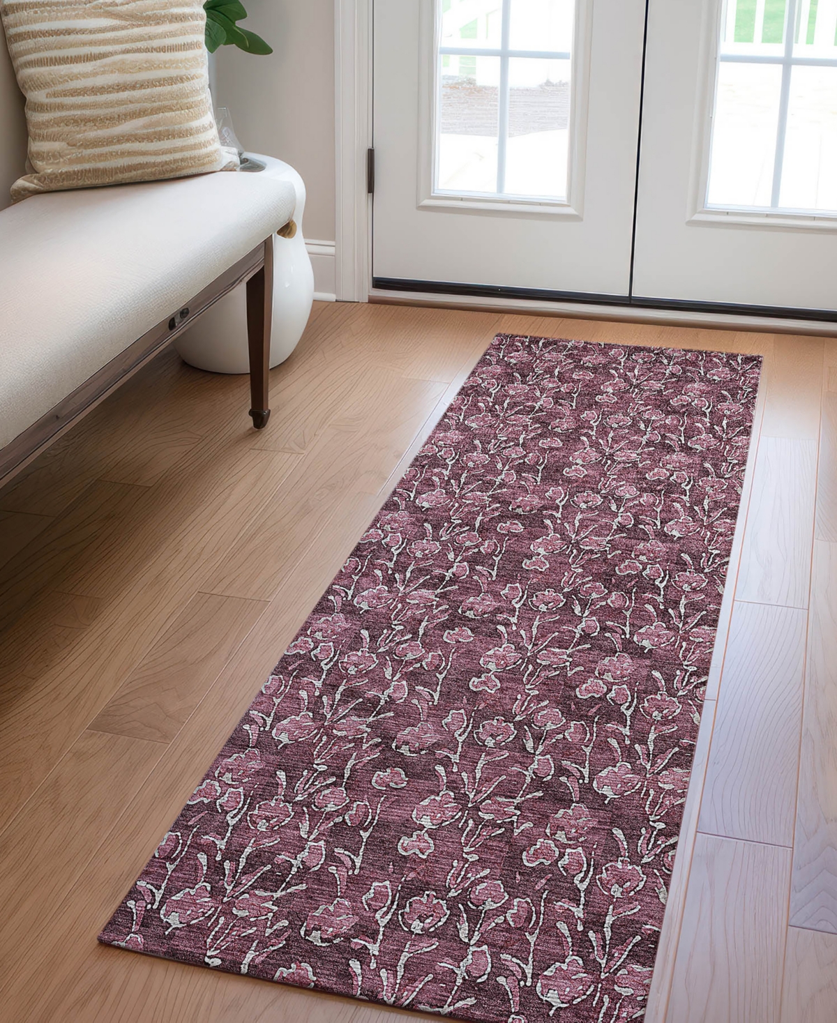 Addison Chantille Acn692 2'3"x7'6" Runner Area Rug In Mauve