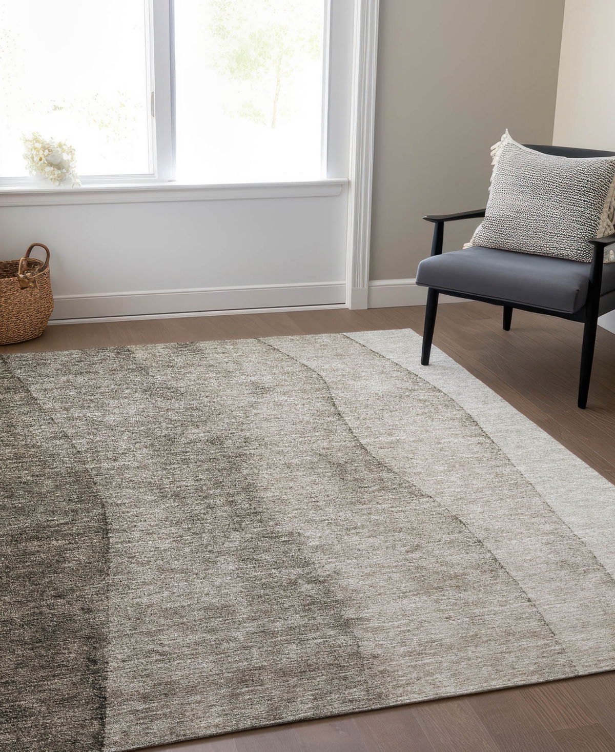 Addison Chantille Machine Washable Acn690 3'x5' Area Rug In Taupe