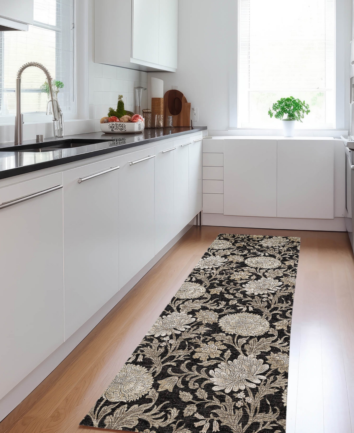 Addison Chantille Acn677 2'3"x7'6" Runner Area Rug In Black