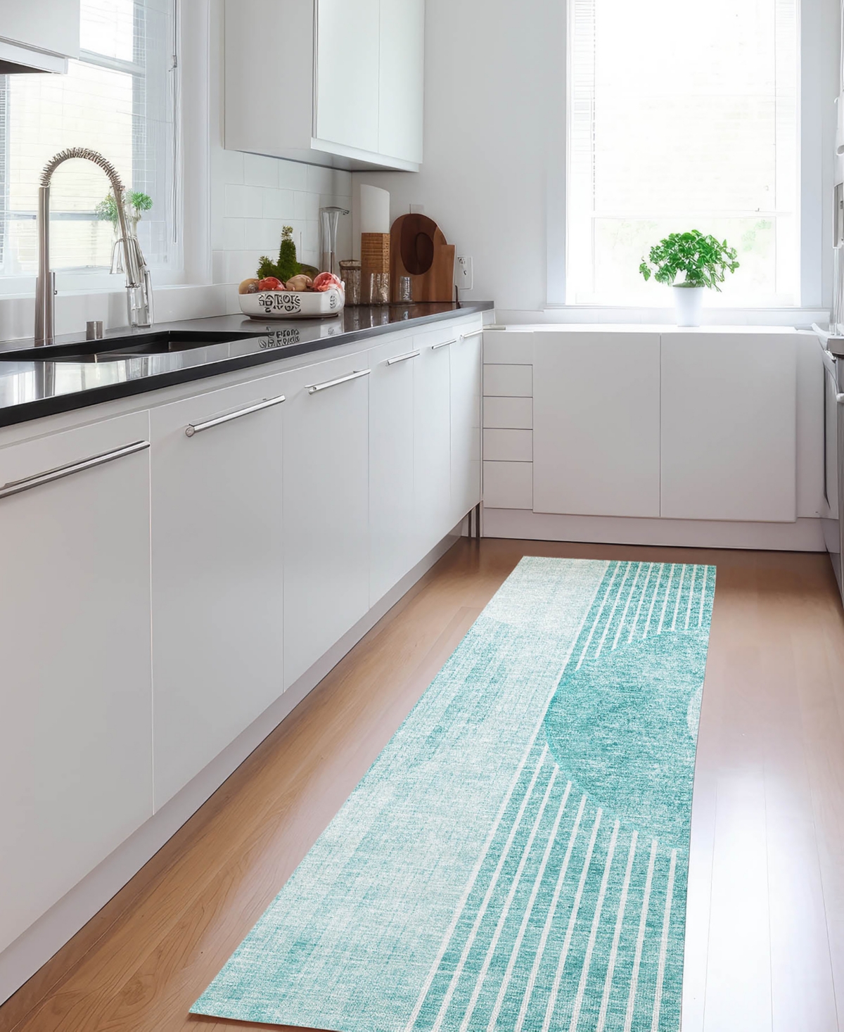 Addison Chantille Acn676 2'3"x7'6" Runner Area Rug In Teal