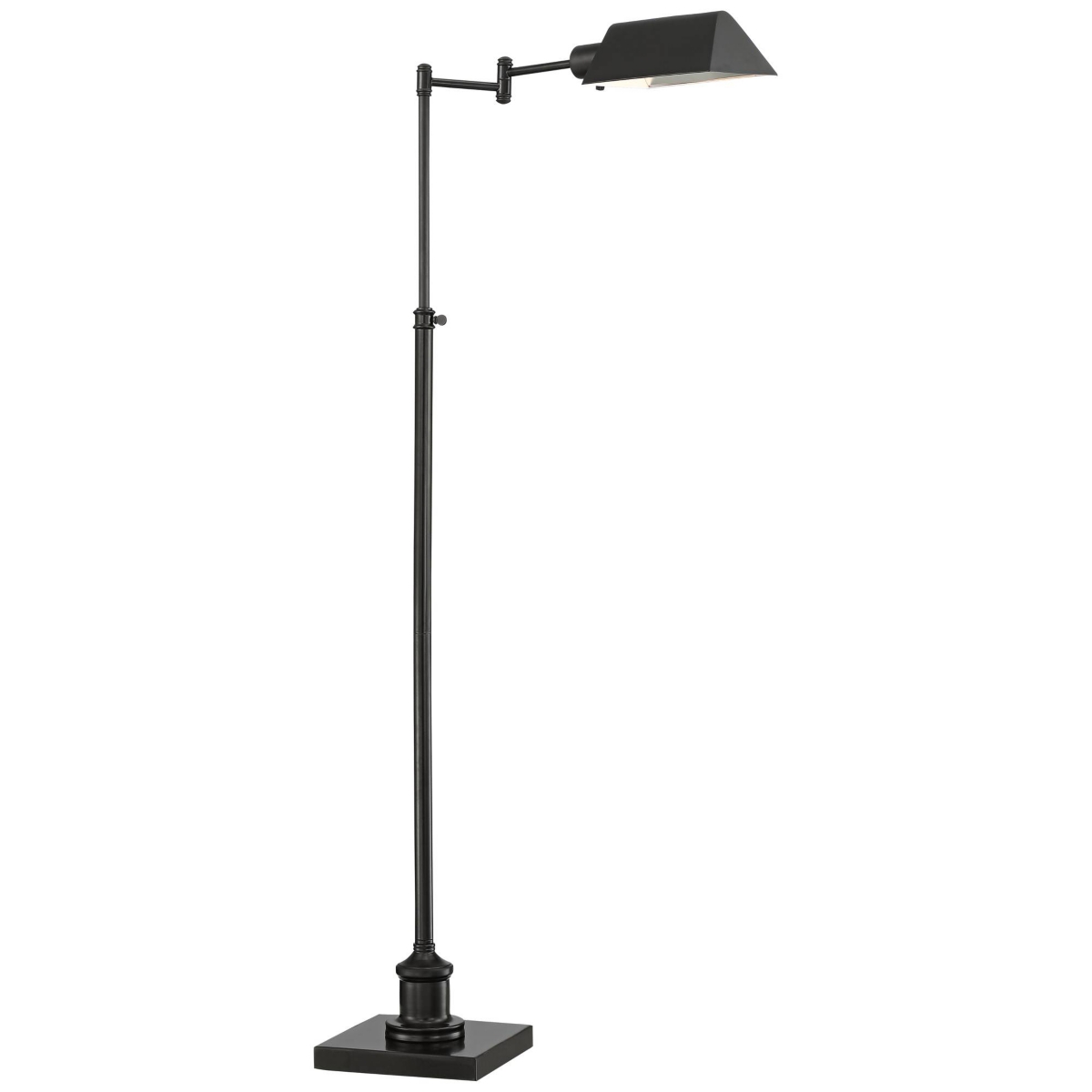 Regency Hill Jenson Traditional Adjustable Pharmacy Floor Lamp Standing Base Swing Arm Tall Dark Bronze Metal Bright Downward Light for Living Roo