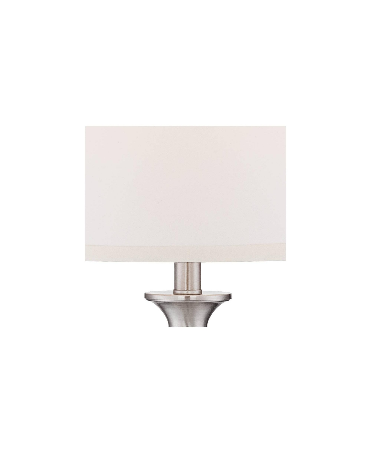 Regency Hill Blair Traditional Table Lamps Tall Set of 2 with Dimmers Brushed Nickel Metal Candlestick White Fabric Drum Shade for Bedroom Living