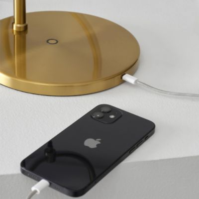 Nova Modern Hoops Dimmable LED Gold Table Lamp (24" )