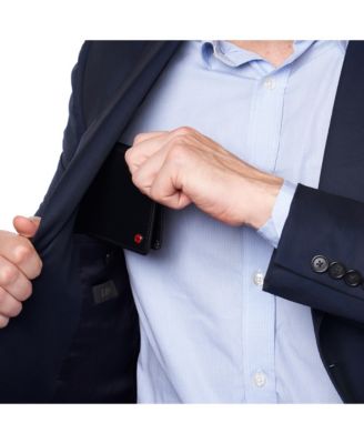 Mens Genuine Leather Wallet Passcase Bifold  RFID Safe 2 ID Windows