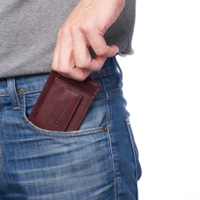 Harper Mens RFID Slim Money Clip Front Pocket Wallet Minimalist Leather ID Card Holder