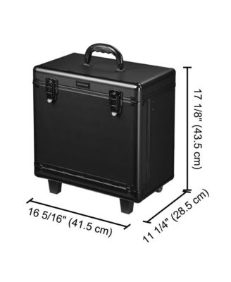 PVC Hair Makeup Train Case Baber Salon Clipper Trimmer Tool Appliance Box Black