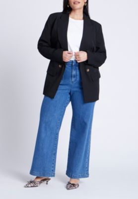 Women's Plus Size Long Relaxed Blazer