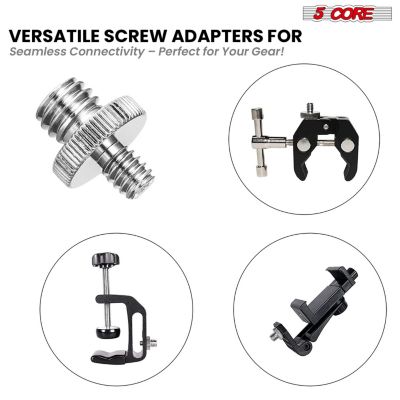 3/8 to 1/4 Adapter 5Pcs Camera Mount Durable Tripod Screw Adapter for DSLR Monopod Microphone - 1/4M-3/8M Camera Screw 5Pcs