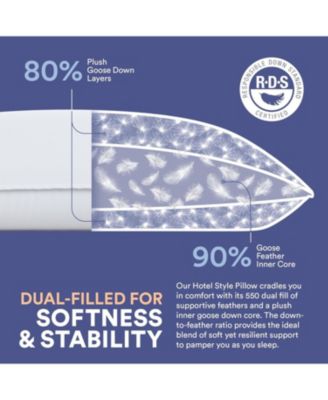 Down Feather Down Pillows Queen Size Pack of 1 - Hotel Pillow Style